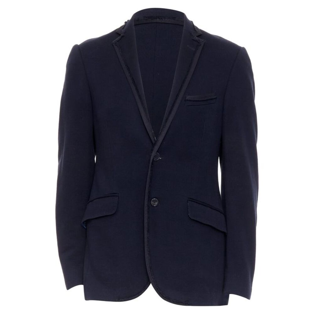 Etro New Jersey navy cotton paisley lined blazer